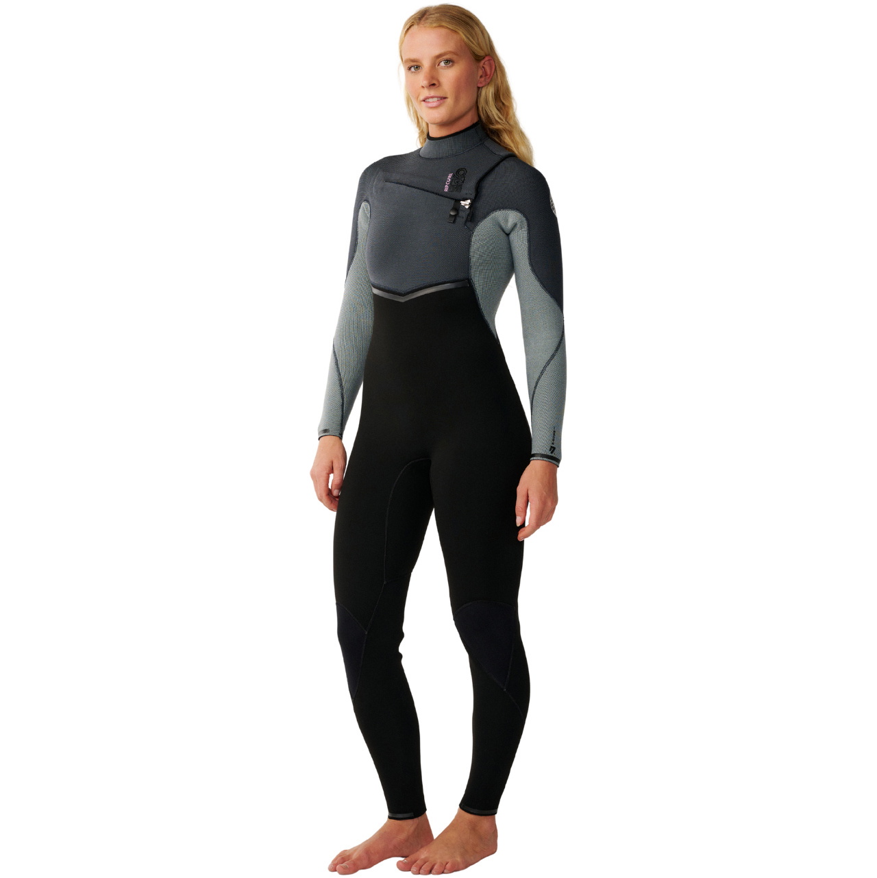 2026 Rip Curl Womens E-Bomb 4/3mm Chest Zip Wetsuit 16NWFS - Grey